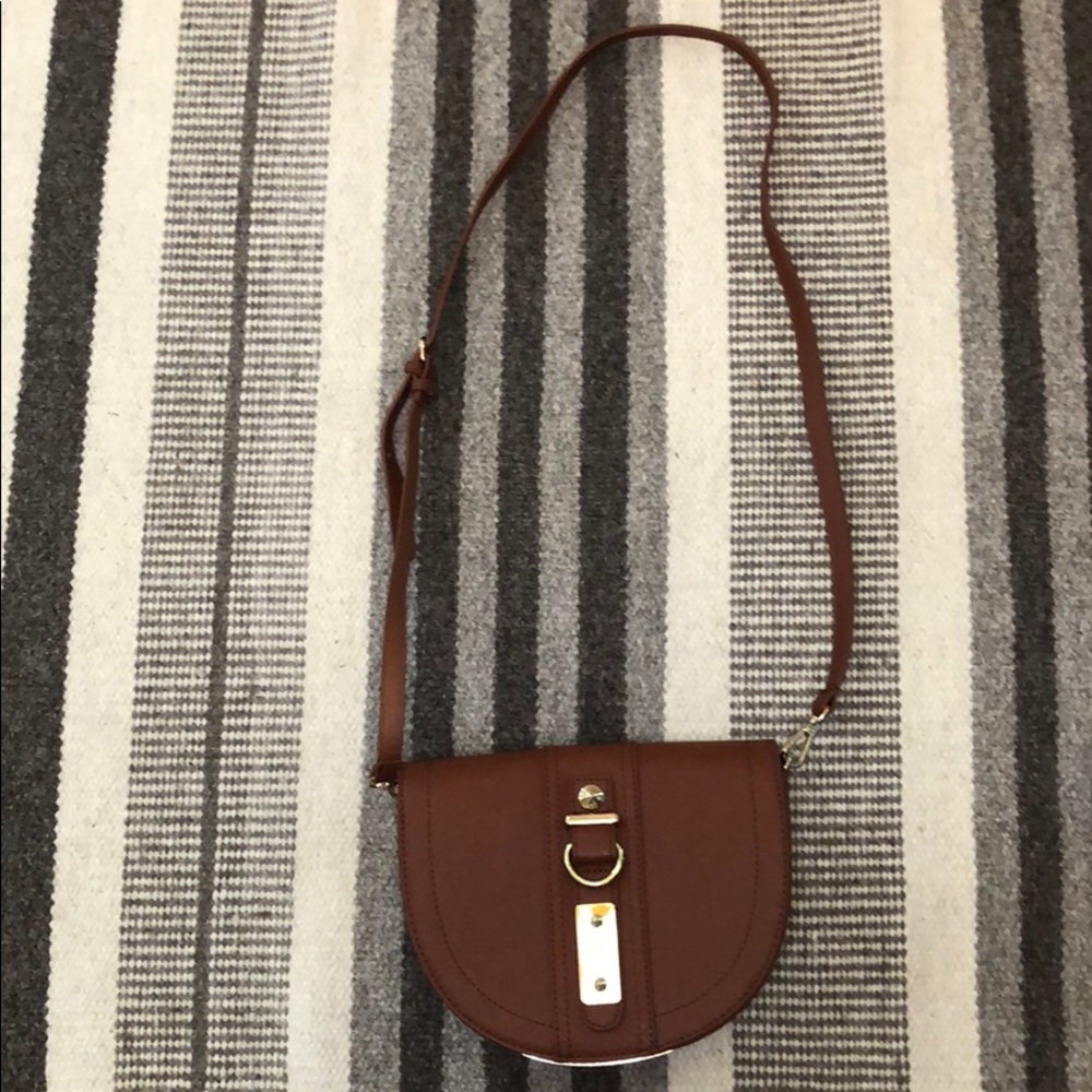MMS Design Studio Brown Gold Plated Crossbody Bag